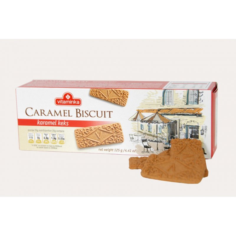 превью Печенье песочное Vitaminka Caramel Biscuit карамельное 125 г