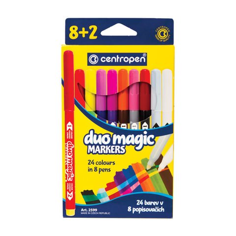 превью Фломастеры меняющие цвет Centropen «Duo Magic», 08цв+2, 10шт., 24 цв., картон, европодвес