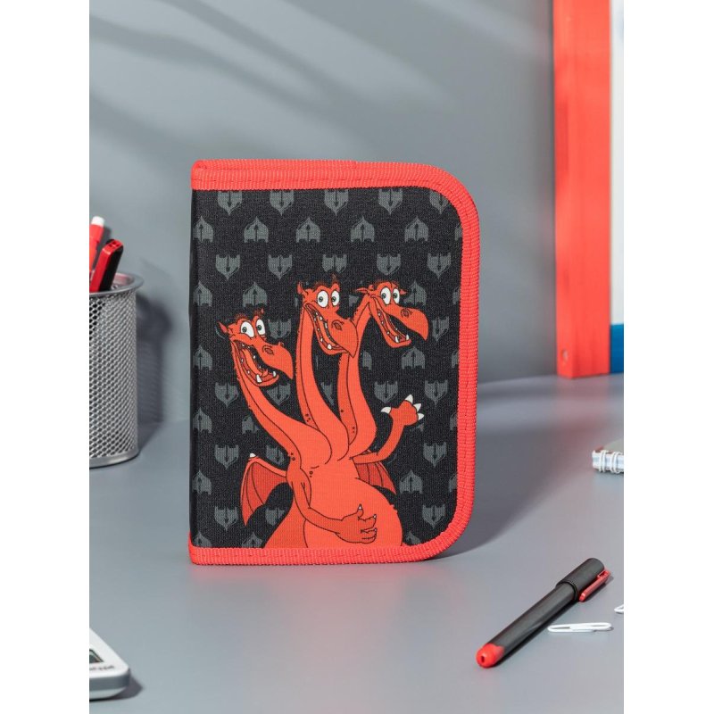 Пенал КОМУС Три богатыря Горыныч, 1отд., ткань,190×130 мм, ПКТ 04-22