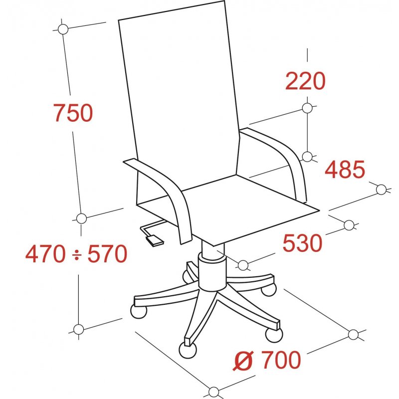 Кресло для руководителя Easy Chair 655/SL/BL TTW черное (искусственная кожа/сетка/ткань, металл)