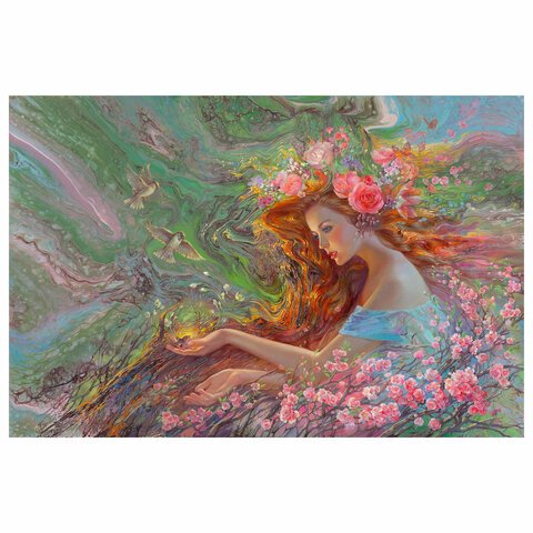 Картина стразами (алмазная мозаика), 60×80 см, ОСТРОВ СОКРОВИЩ «Весна», без подрамника