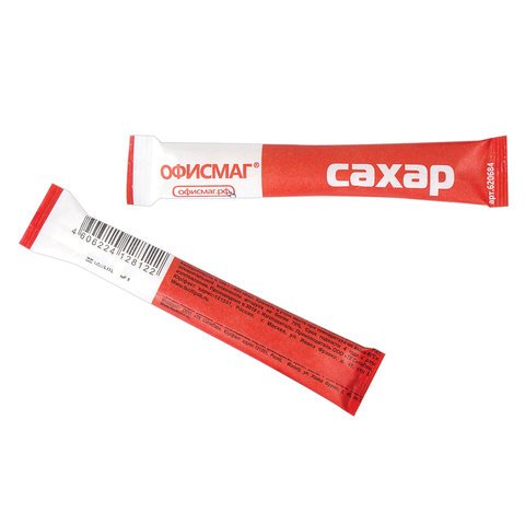 Сахар в стиках ОФИСМАГ, 5 г, порционный, 200 пакетиков, картонная упаковка