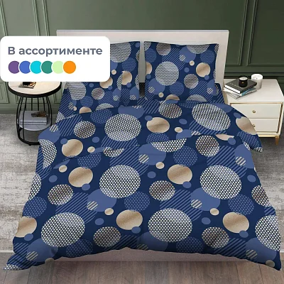 Постельное белье 1.5сп набивн. бязь 120г/м2 (нав.70×70 1шт. ), микс