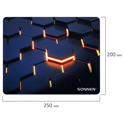 Коврик для мыши SONNEN «HOT CELLS» резина + ткань250×200х2 мм513955
