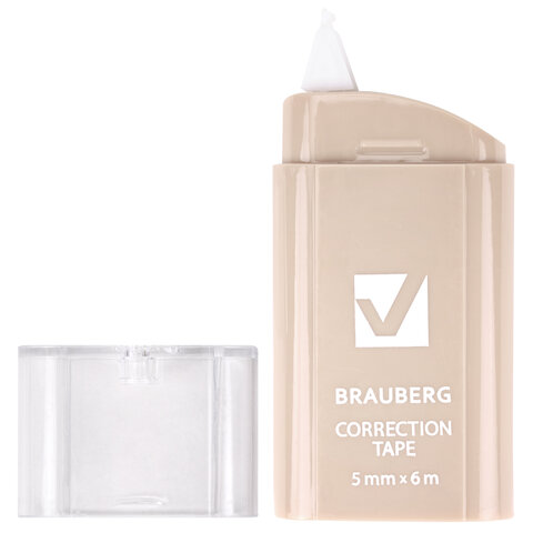 Корректирующая лента BRAUBERG COMPACT PASTEL5 мм х 6 мКОМПЛЕКТ 6 штукпенал с zip-lock272496