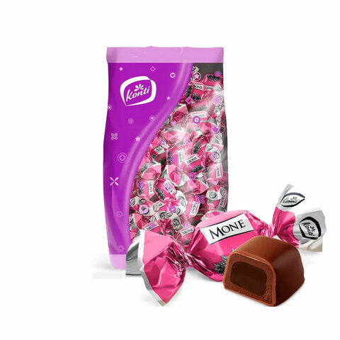 Конфеты KONTI «Моне» вкус трюфель с малиной, 1000 г