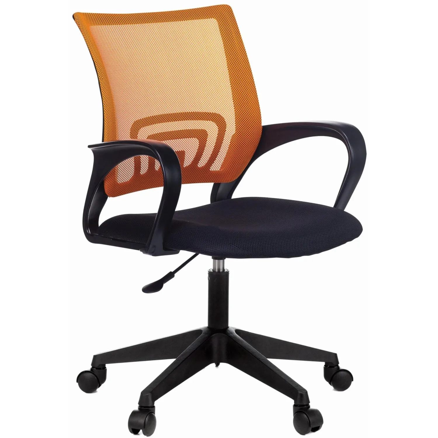 Кресло офисное Easy Chair 396 LT оранжевое/чёрное (сетка/ткань, пластик)
