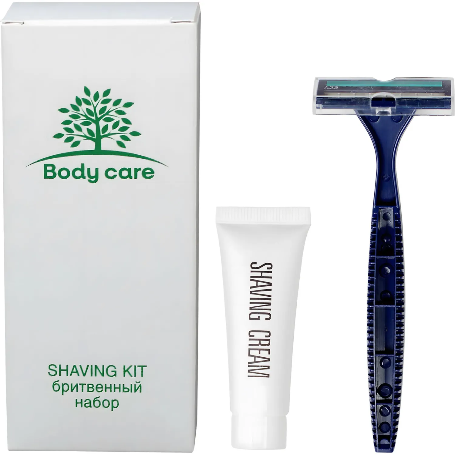 Бритвенный набор Luscan Body care картон (крем для бритья, станок, 200 штук в упаковке)