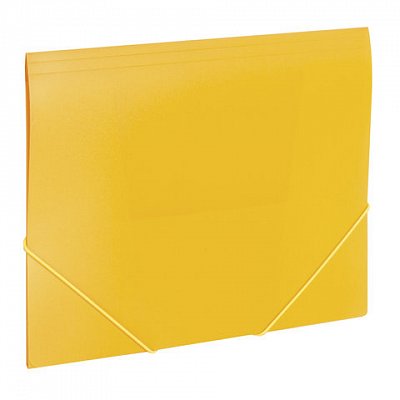 Папка на резинках BRAUBERG «Office», желтая, до 300 листов, 500 мкм