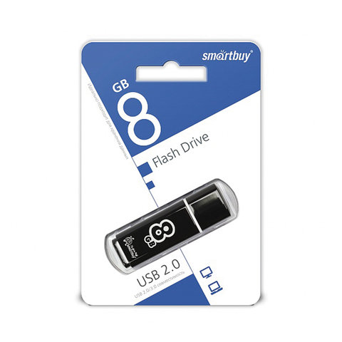 Флеш-память SmartBuy Glossy series 8GbUSB 2.0 черная