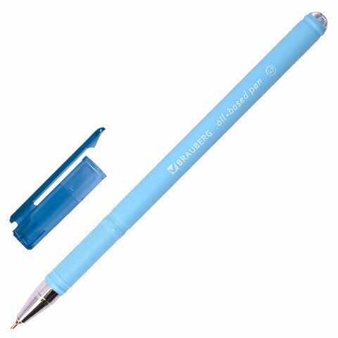 Ручка шариковая масляная BRAUBERG «FRUITY Pastel», СИНЯЯ, soft-touch, узел 0.7 мм, линия письма 0.35 мм, 142958