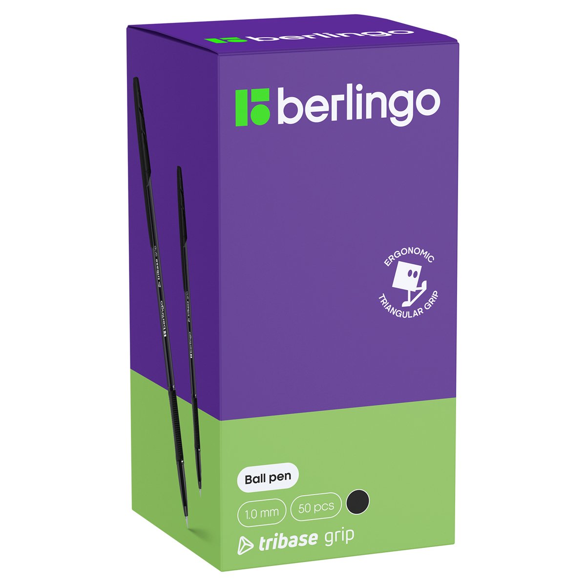 Ручка шариковая Berlingo «Tribase grip» черная, 1.0мм, грип