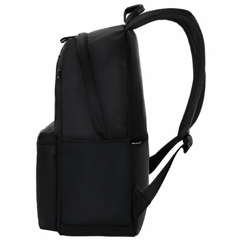 Рюкзак BRAUBERG FASHION CITY универсальный, карман-антивор, Hug me, черный, 44×31х16 см
