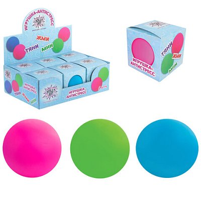 Игрушка-антистресс «ШАР», 10 см, ассорти 4 цвета, дисплей, JOLLY JOT (ДЖОЛЛИ ДЖОТ)