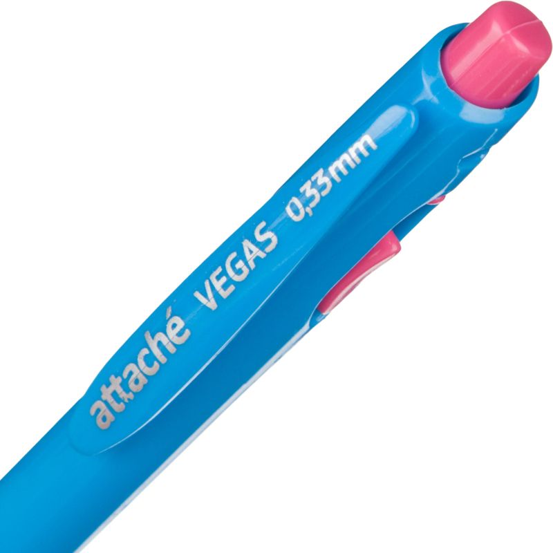 Ручка шариковая автоматическая Attache Vegas гол-роз корп,0.33мм син B-575M