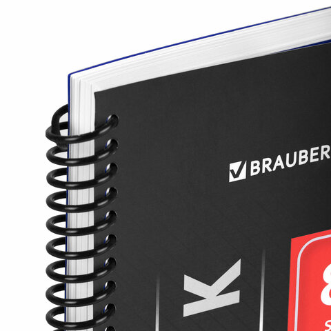Тетрадь А4 80 л. BRAUBERG «Metropolis», спираль пластиковая, клетка, обложка пластик, СИНИЙ