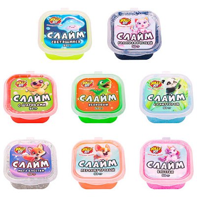 Слайм, НАБОР 8 видов, 50 г, JOLLY JOT (ДЖОЛЛИ ДЖОТ)