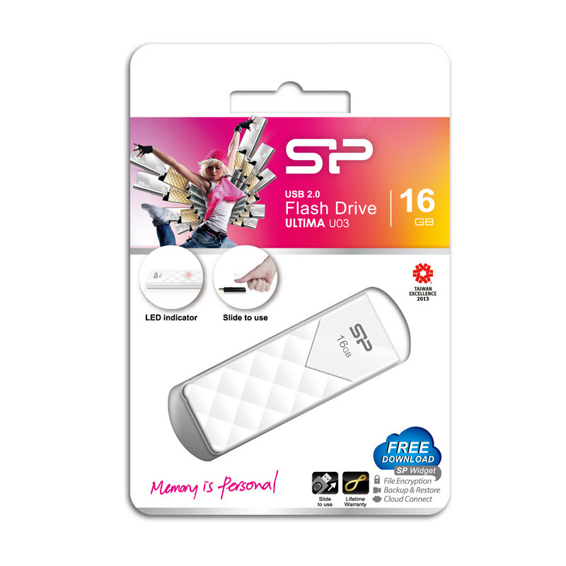 Флеш-память Silicon Power Ultima U03 16 Gb USB 2.0 белая