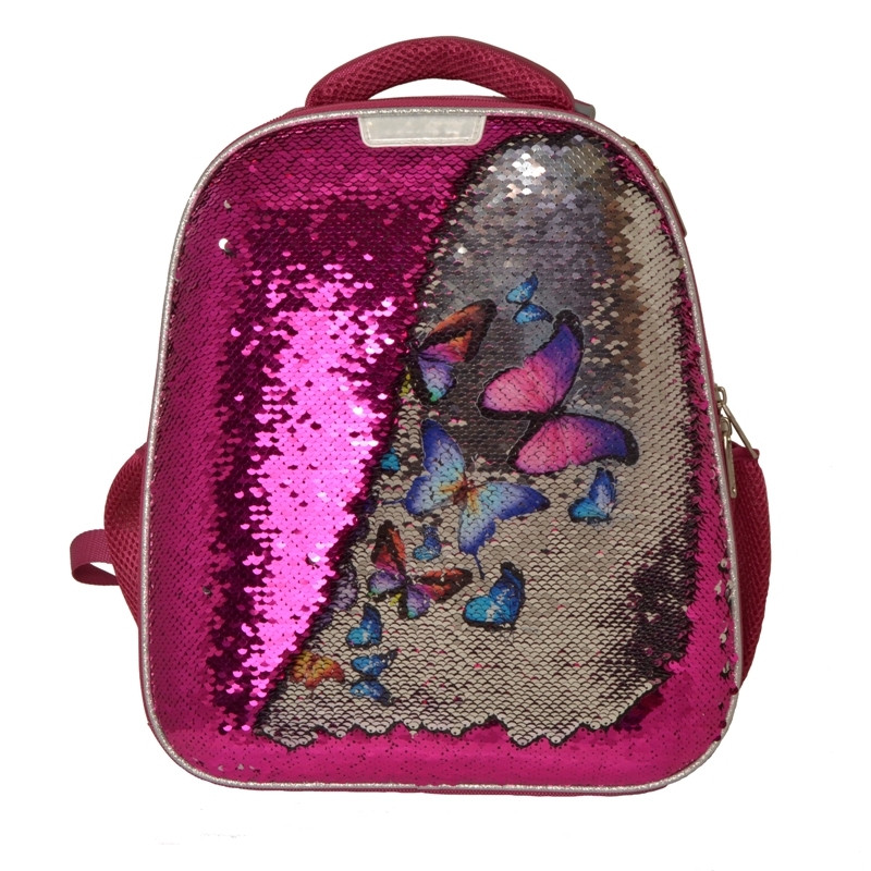 Ранец №1 School анатомический Sparkle Pink (пайетки двусторонние)
