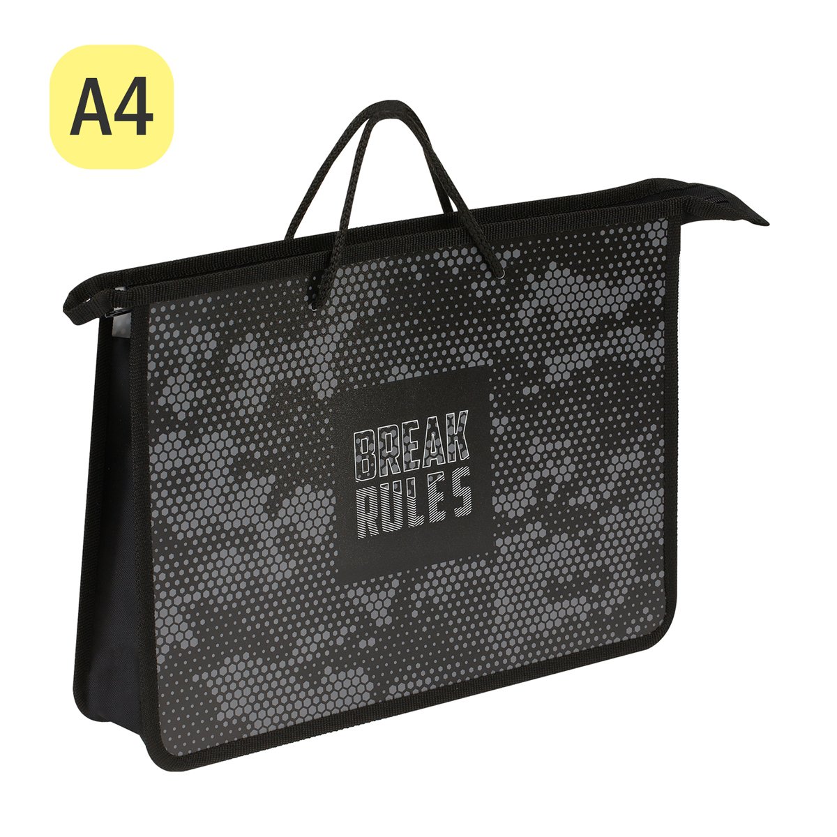 Папка с ручками А4 ArtSpace «Break Rules», пластик, на молнии, 75мм
