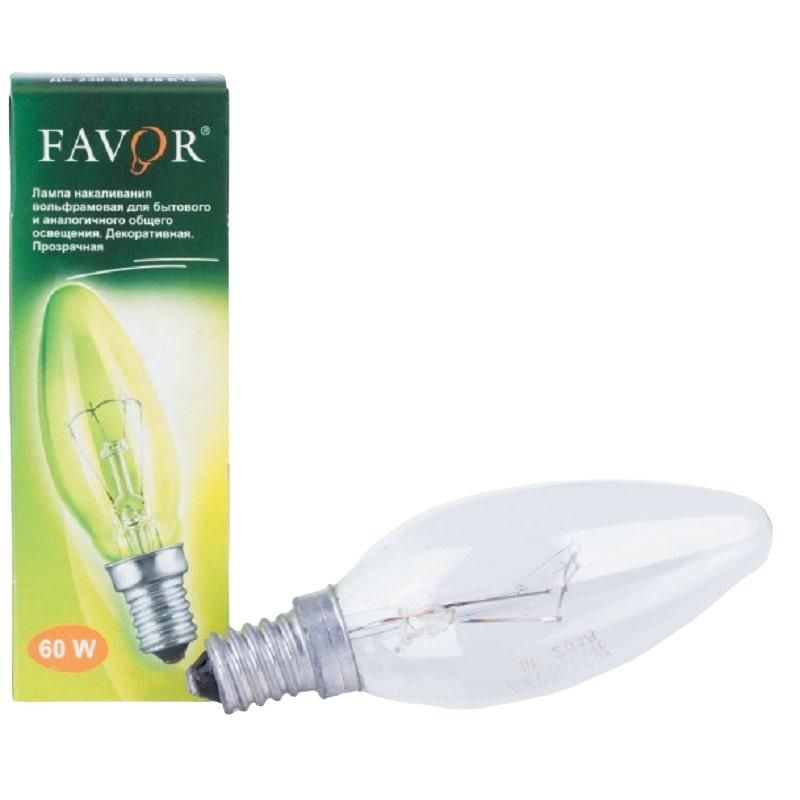 Лампа накаливания Favor ДС 230-60Вт E14 (100) 8109010