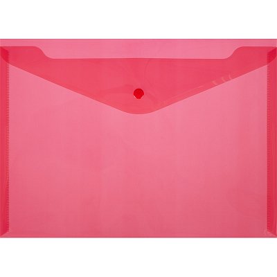 Папка-конверт на кнопке А4 красная 0.18 мм (10 штук в упаковке)