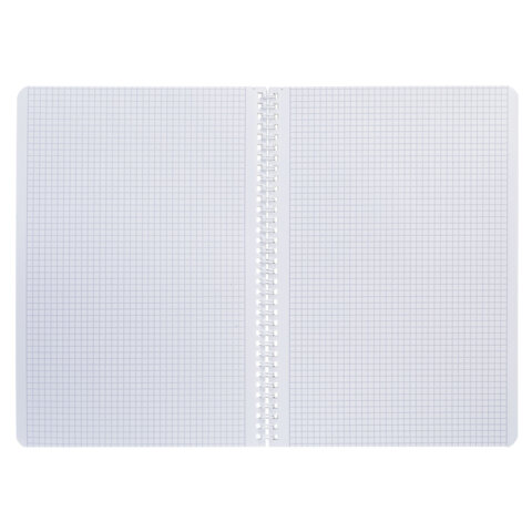 Тетрадь А4 80 л,. HATBER, гребень, клетка, Soft-touch ламинация, «Mist» (микс в спайке), 090095