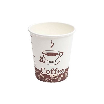 Стакан одноразовый Комус Турецкий Кофе бумажный белый/коричневый 250 мл 50 штук в упаковке