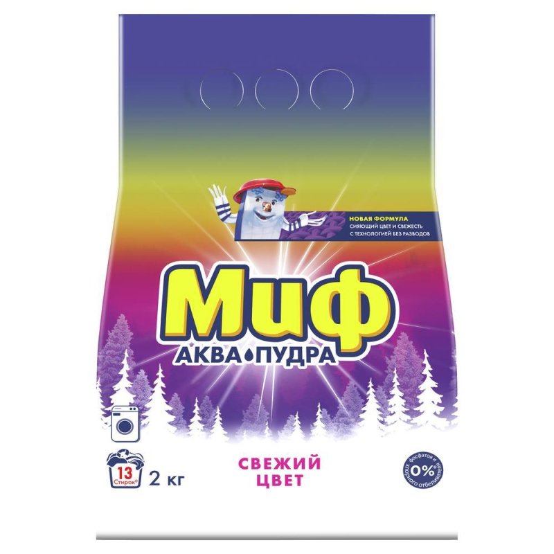 Стиральный порошок-автомат МИФ, 2 кг, 3 в 1, «Cвежий цвет»