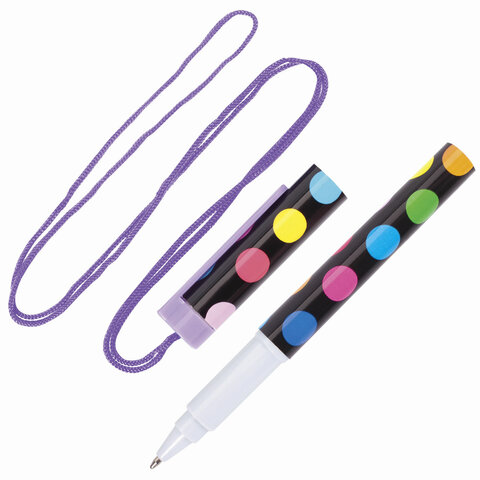 Ручка шариковая на шнурке BRAUBERG «Funny motions», , толщина письма 0.7 мм, синяя