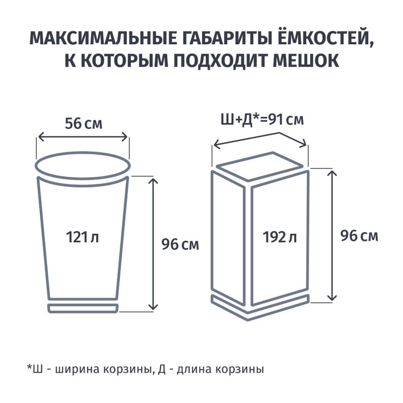 Мешки для мусора ПВД 240л 10шт/уп Элементари