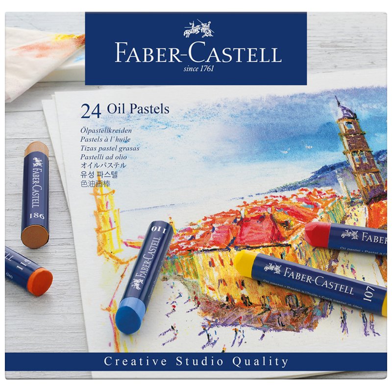Пастель масляная художественная FABER-CASTELL «Oil Pastels», 24 цвета, круглое сечение