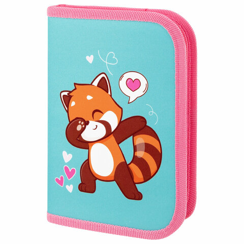 превью Пенал ПИФАГОР, 1 отделение, полиэстер, 19×13 см, «Red panda»