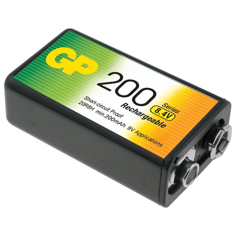 Аккумулятор GP 200 mAh 6LR61/Крона 9V/1604А NiMH (1 шт/бл)