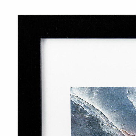 Рамка 21×30 см небьющаяся, КОМПЛЕКТ 4 шт., багет 16 мм МДФ, BRAUBERG «Basic», черная