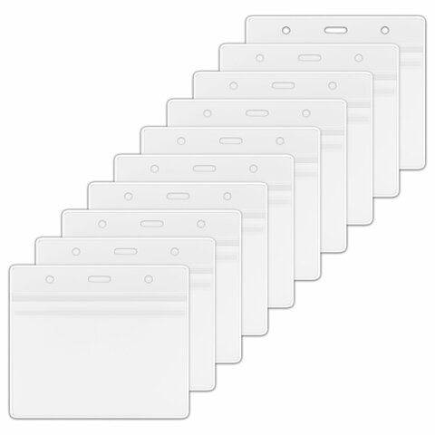 Бейджи горизонтальные с ZIP-LOCK-замком (54×89 мм)КОМПЛЕКТ 10 шт. без держателяBRAUBERG238784