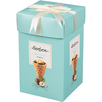 Конфеты Sorbon Hazelnut мини-рожки с какао хрустящей начинкой 240 г
