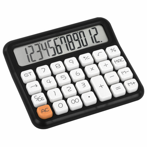 Калькулятор настольный BRAUBERG KW-1000-BK (152×132 мм)3D-кнопки12 разрядовчерный272956