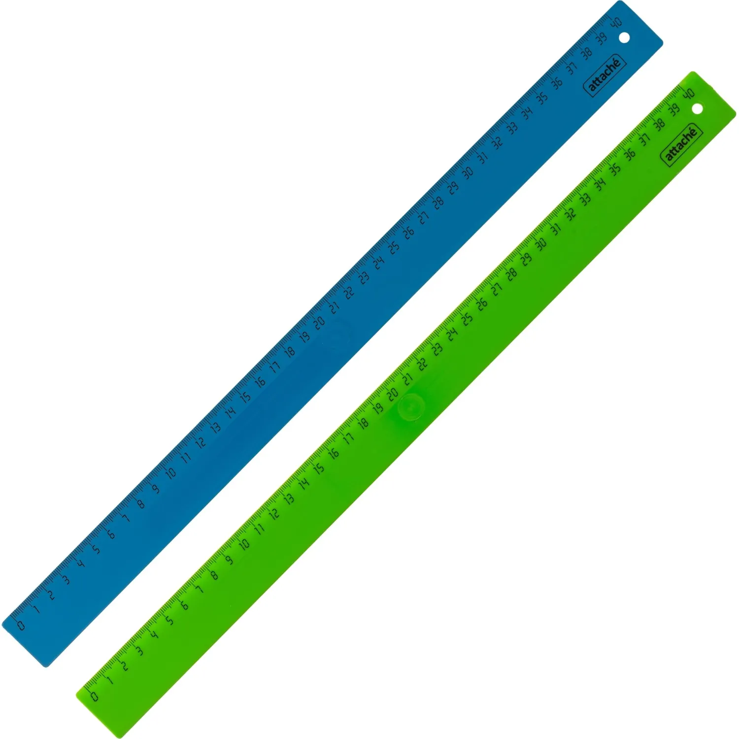 Линейка Attache 40 см пластиковая зеленая (2 штуки в упаковке)