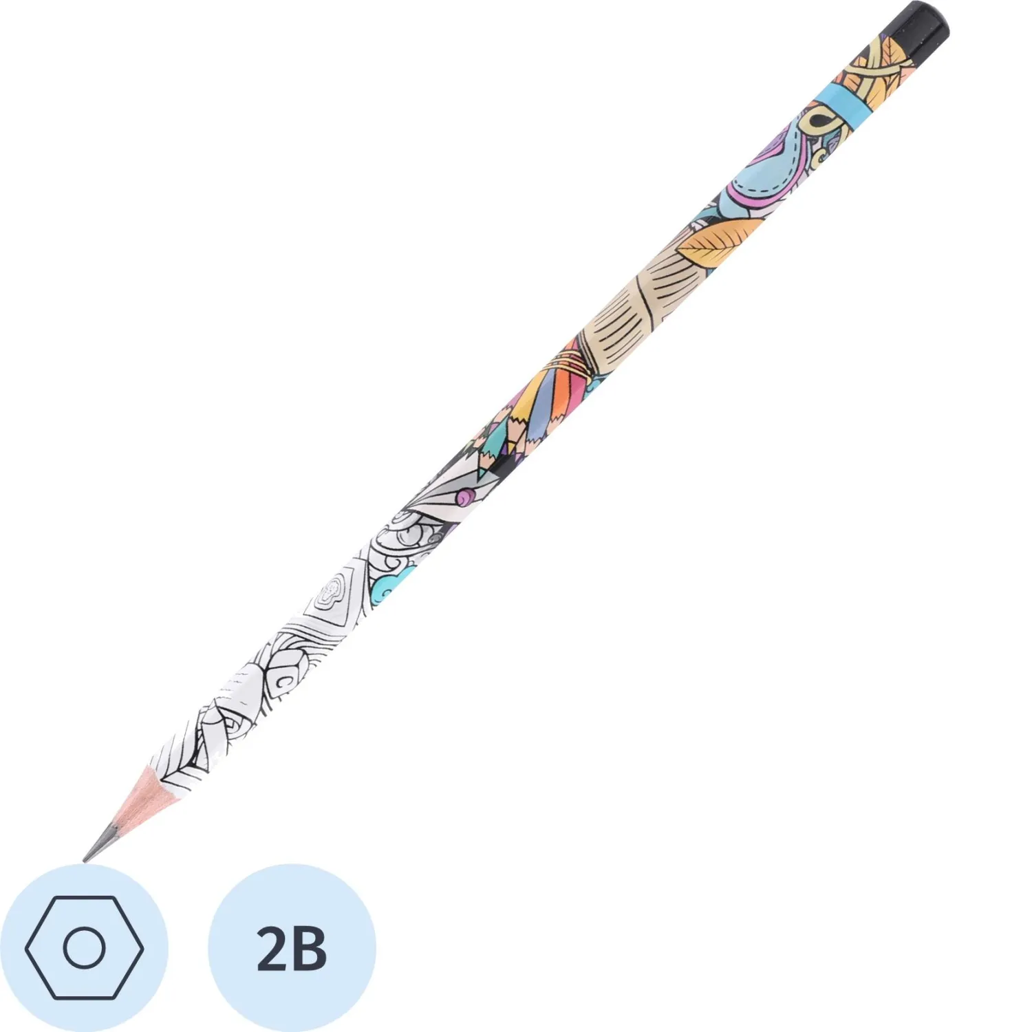 Карандаш чернографитный 2B Deli Arti Graff заточенный шестигранный