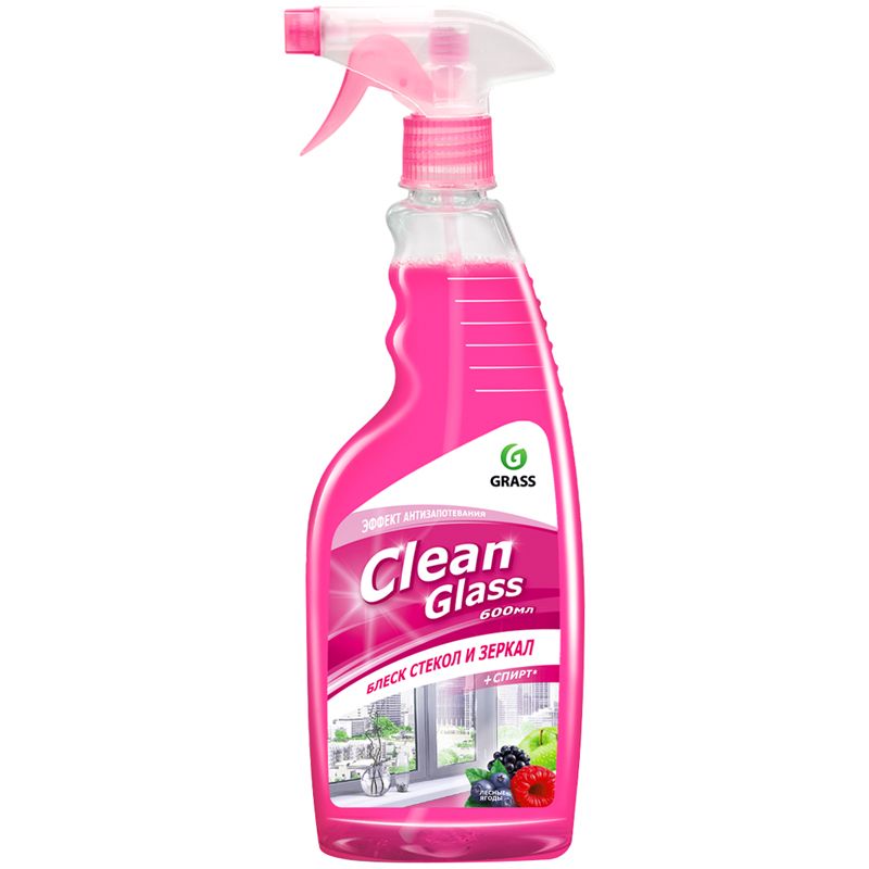 превью Средство для мытья стекол и зеркал Grass «Clean. Лесные ягоды», с курком, 600мл