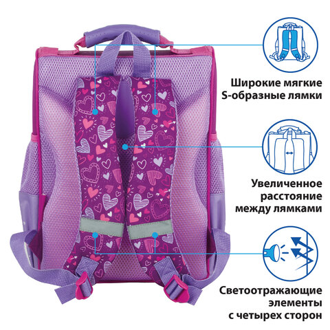 Ранец ПИФАГОР BASICс эргономичной спинкойSmart owls35×28х18 см229933