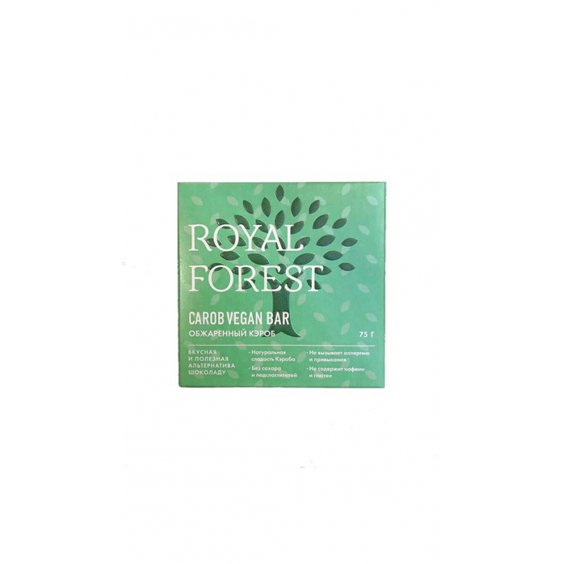 превью Шоколад обжаренный кэроб Royal Forest Carob Vegan Bar 75 г