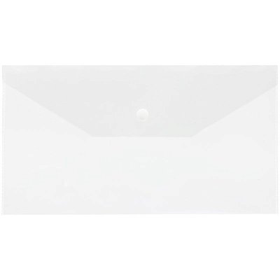 Папка-конверт на кнопке СТАММ, С6, 150мкм, прозрачная, бесцветная