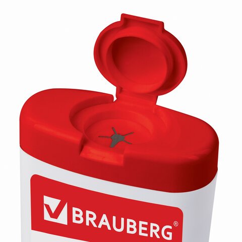 Чистящие салфетки для ноутбуков и оптических поверхностей BRAUBERG, компактная туба 100 шт., влажные
