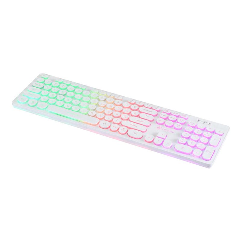Клавиатура Oklick 420MRL белый USB slim Multimedia LED (1091227)