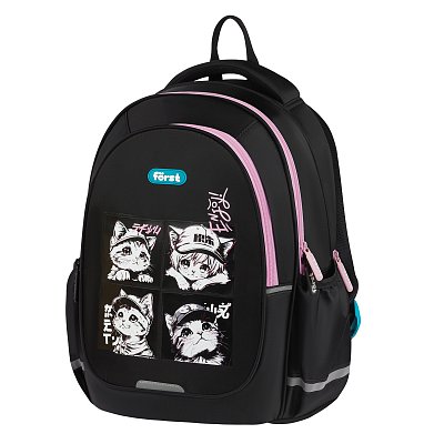 Рюкзак Först F-Cute «Lovely Kittens» 37×29×17см, 3 отделения, 2 кармана, анатомическая спинка
