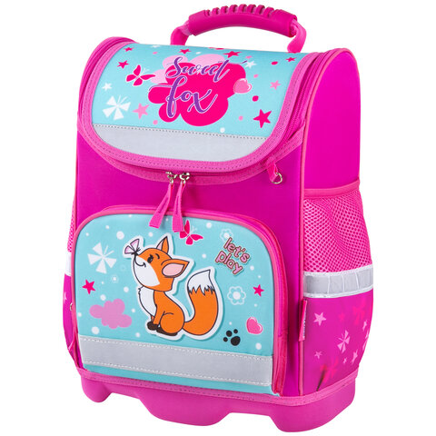 превью Ранец ЮНЛАНДИЯ WISE, 1 отделение, 3 кармана, устойчивое дно, «Lovely fox», 37×29×15 см
