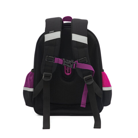 Ранец GRIZZLY анатомическая спинка, c брелоком, для девочек, COOL, 36×28х20 см