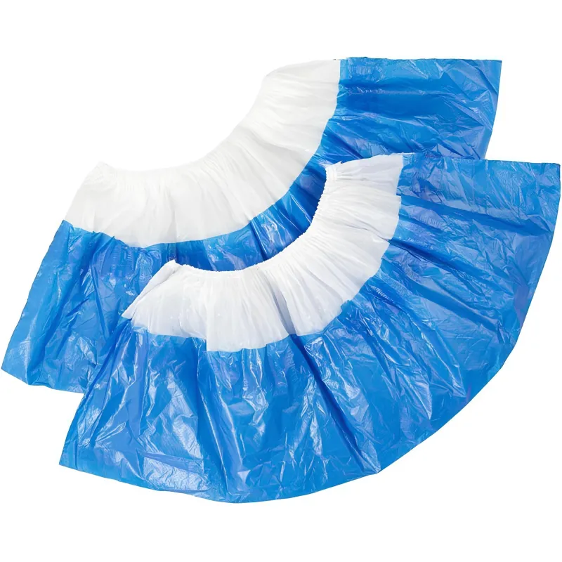 Бахилы п/э Elegreen, с дв. подошвой бело-синие, 2.6 г,950пар/уп